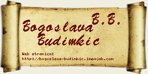 Bogoslava Budimkić vizit kartica